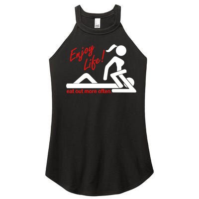 Enjoy Life Eat Out More Often Women's Perfect Tri Rocker Tank