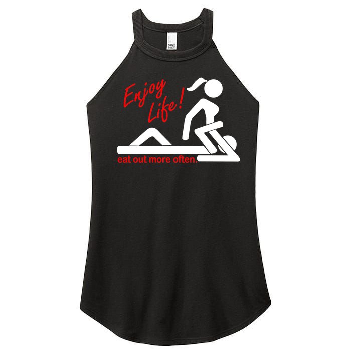 Enjoy Life Eat Out More Often Women's Perfect Tri Rocker Tank