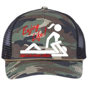 Enjoy Life Eat Out More Often Retro Rope Trucker Hat Cap