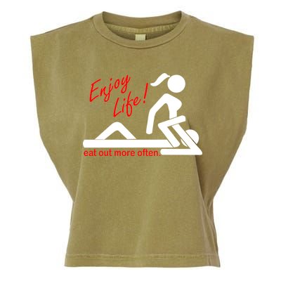 Enjoy Life Eat Out More Often Garment-Dyed Women's Muscle Tee