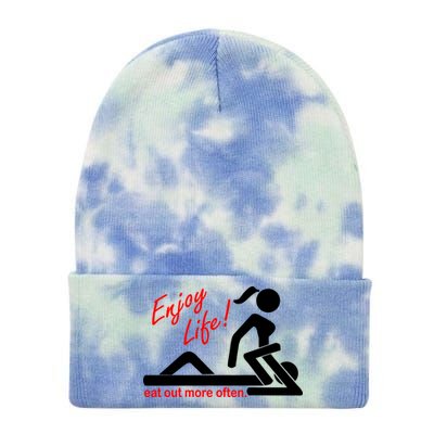 Enjoy Life Eat Out More Often Tie Dye 12in Knit Beanie