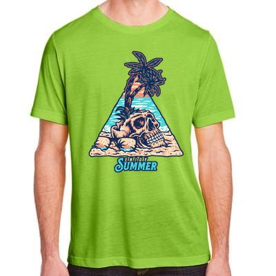 Enjoy Tropical Summer Vacation Skull Adult ChromaSoft Performance T-Shirt