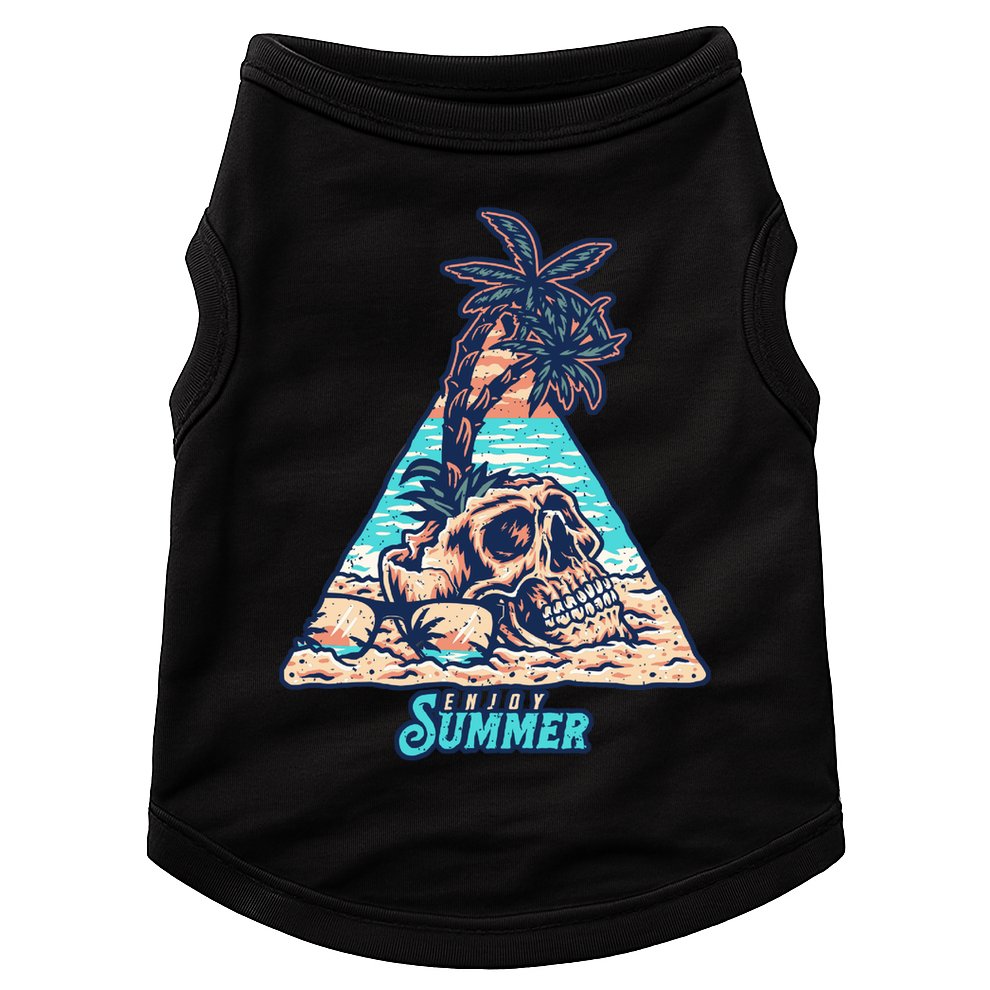Enjoy Tropical Summer Vacation Skull Doggie Tank