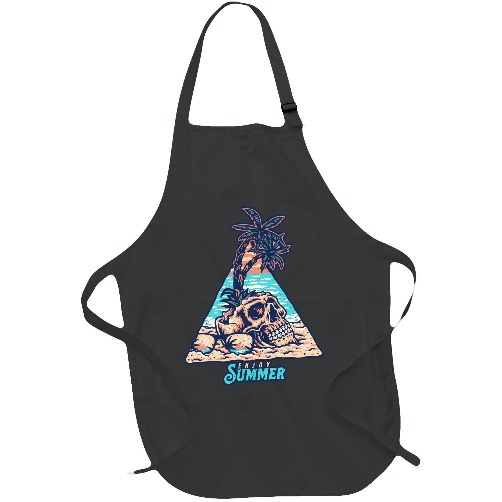 Enjoy Tropical Summer Vacation Skull Apron