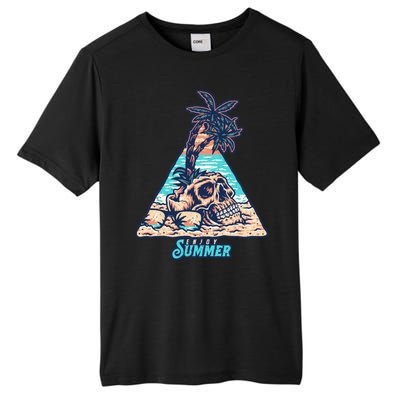 Enjoy Tropical Summer Vacation Skull Tall Fusion ChromaSoft Performance T-Shirt