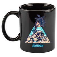 Enjoy Tropical Summer Vacation Skull 11oz C Handle Ceramic Mug