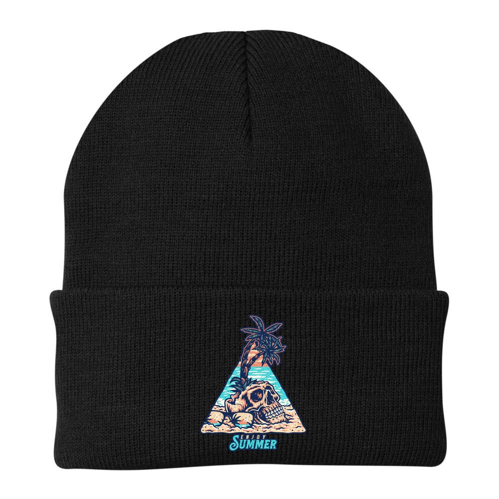 Enjoy Tropical Summer Vacation Skull Beanie