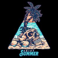 Enjoy Tropical Summer Vacation Skull 16 in Basic Backpack