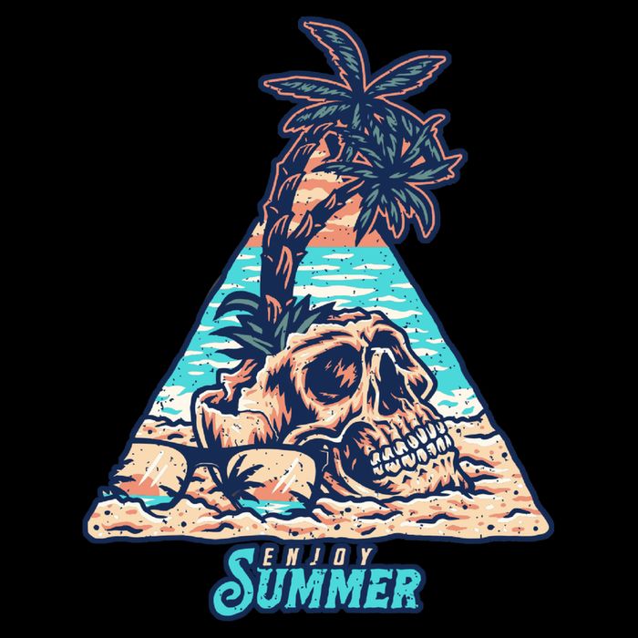 Enjoy Tropical Summer Vacation Skull 16 in Basic Backpack