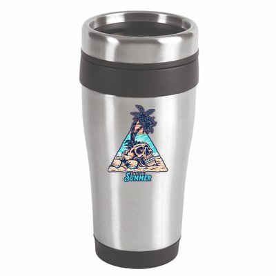 Enjoy Tropical Summer Vacation Skull 16oz Travel Tumbler