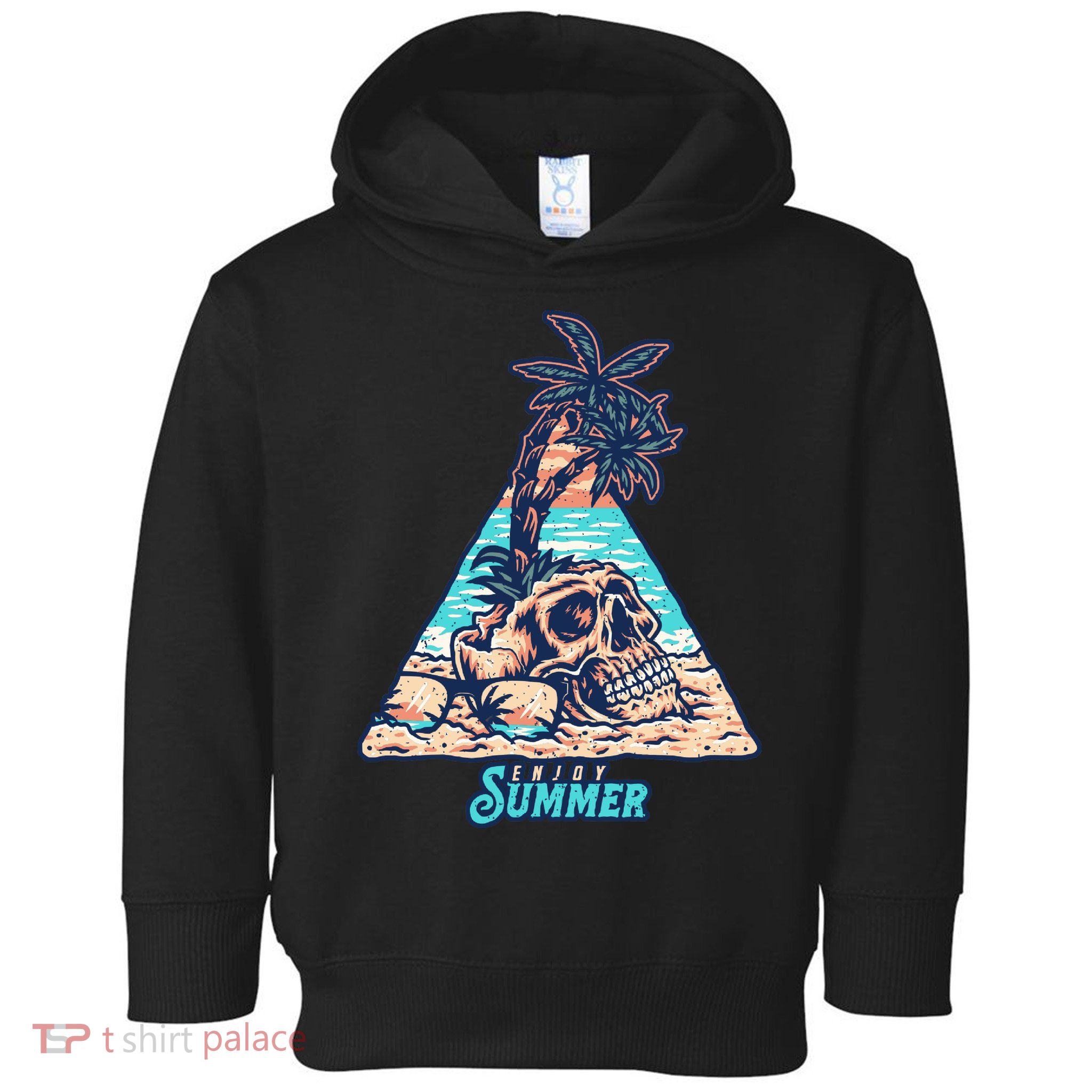 Enjoy Tropical Summer Vacation Skull Toddler Hoodie
