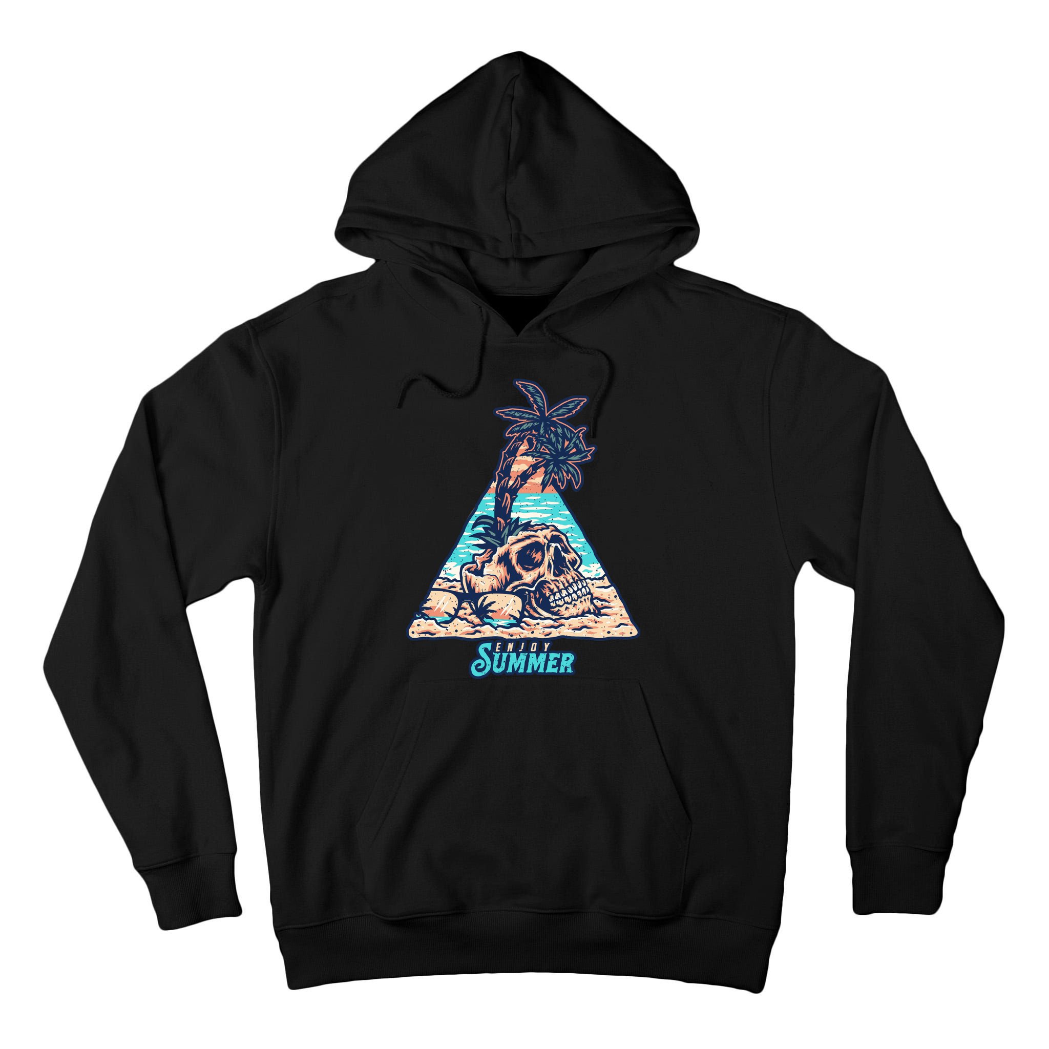 Enjoy Tropical Summer Vacation Skull Tall Hoodie