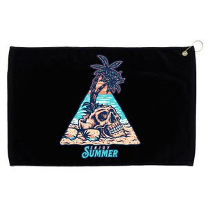 Enjoy Tropical Summer Vacation Skull Grommeted Golf Towel