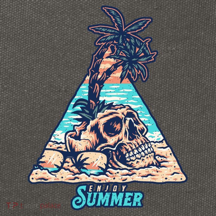 Enjoy Tropical Summer Vacation Skull Cotton Canvas Backpack
