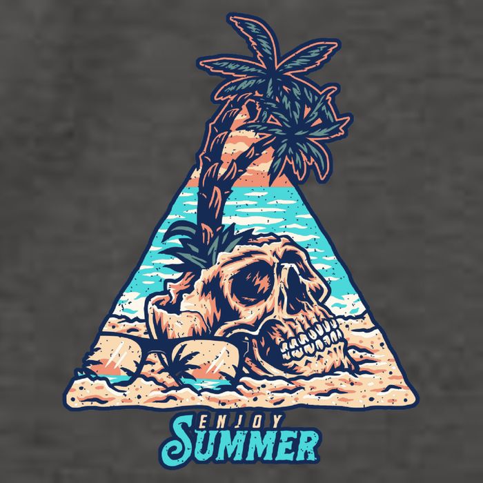 Enjoy Tropical Summer Vacation Skull Vector Backpack