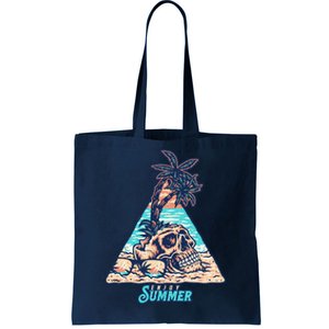 Enjoy Tropical Summer Vacation Skull Tote Bag