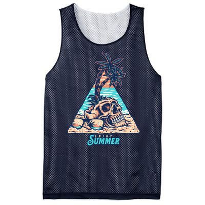 Enjoy Tropical Summer Vacation Skull Mesh Reversible Basketball Jersey Tank