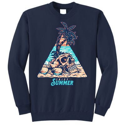 Enjoy Tropical Summer Vacation Skull Tall Sweatshirt