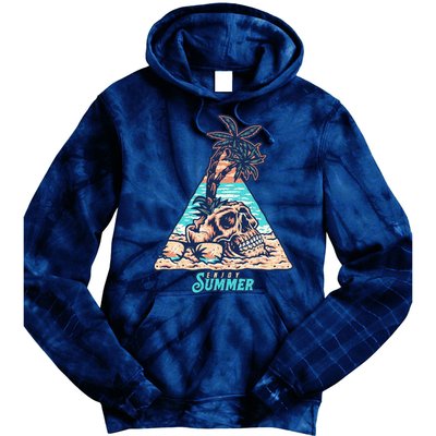 Enjoy Tropical Summer Vacation Skull Tie Dye Hoodie