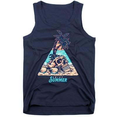 Enjoy Tropical Summer Vacation Skull Tank Top