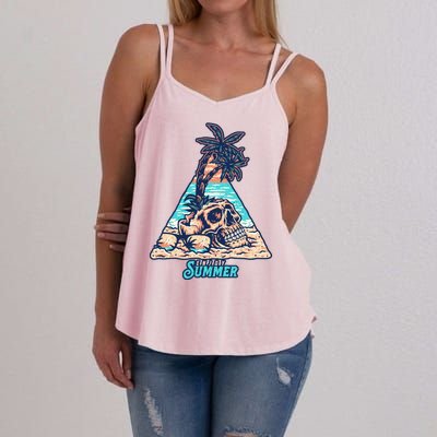 Enjoy Tropical Summer Vacation Skull Women's Strappy Tank