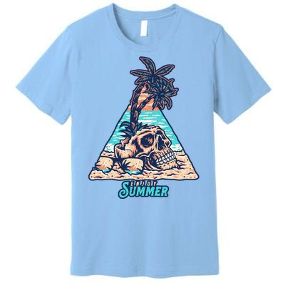 Enjoy Tropical Summer Vacation Skull Premium T-Shirt