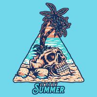 Enjoy Tropical Summer Vacation Skull Premium T-Shirt