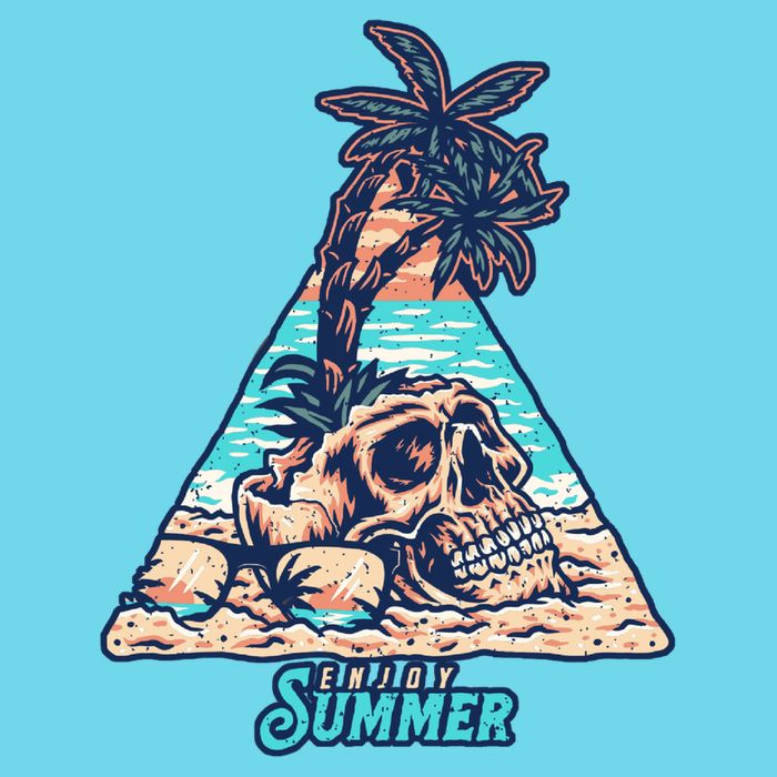 Enjoy Tropical Summer Vacation Skull Premium T-Shirt