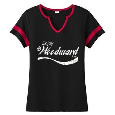 Enjoy Woodward Ave Ladies Halftime Notch Neck Tee