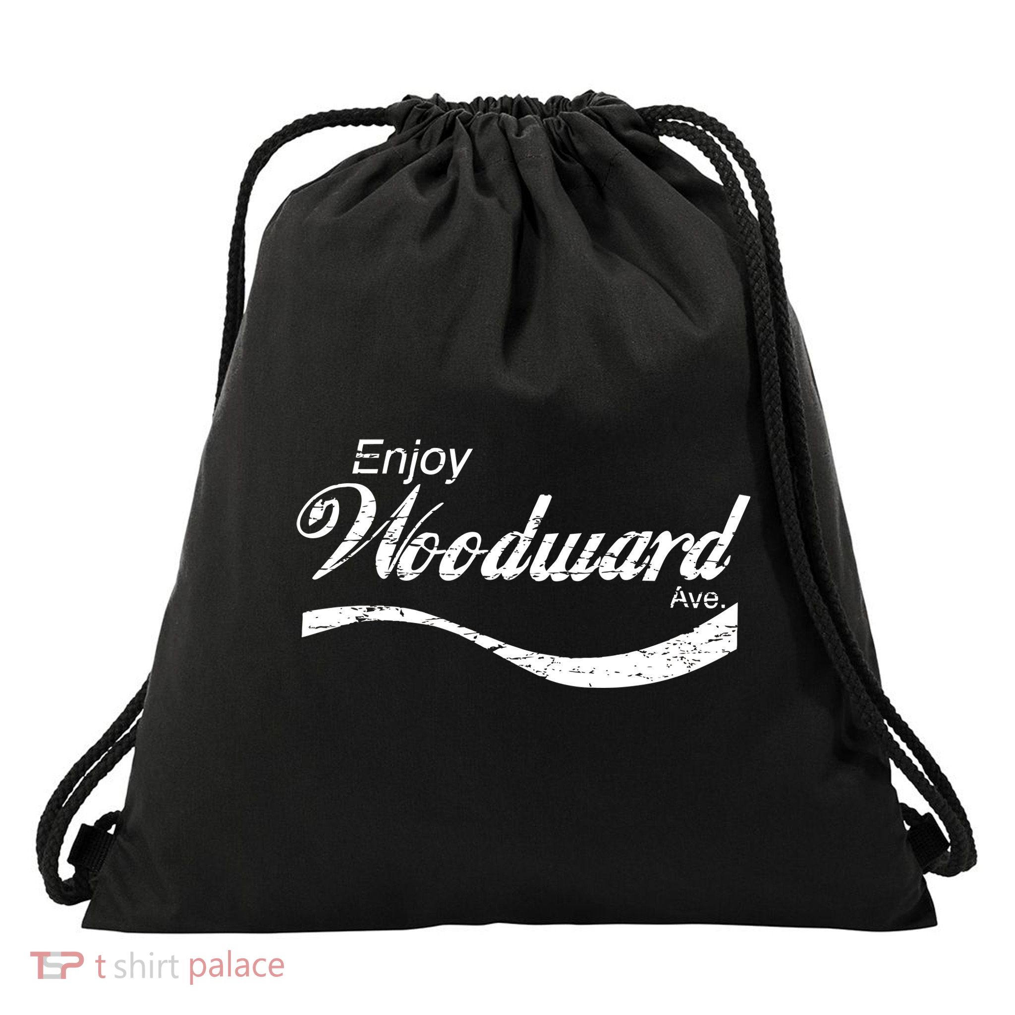 Enjoy Woodward Ave Drawstring Bag
