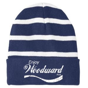 Enjoy Woodward Ave Striped Beanie with Solid Band