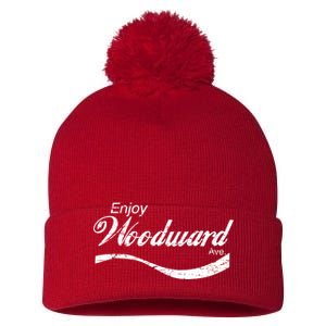 Enjoy Woodward Ave Pom Pom 12in Knit Beanie