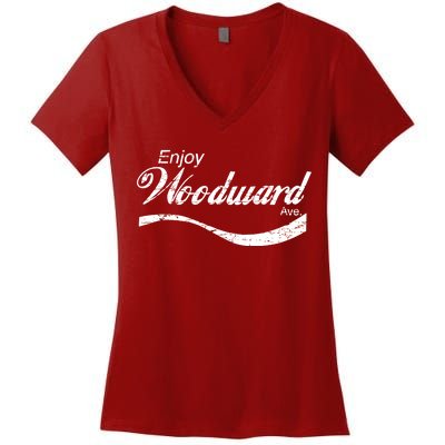 Enjoy Woodward Ave Women's V-Neck T-Shirt