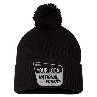 Enjoy Your Local National Forest Pom Pom 12in Knit Beanie