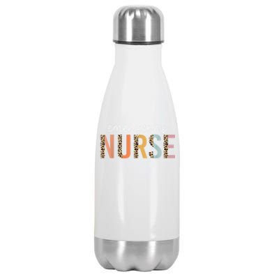 Emergency Nurse Leopard Print ER Nurse Nursing School Women Stainless Steel Insulated Water Bottle