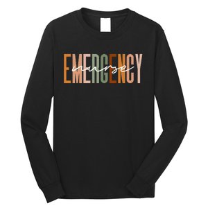 Emergency Nurse Letters Print ER Nurse Nursing School Outfit Long Sleeve Shirt