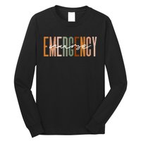 Emergency Nurse Letters Print ER Nurse Nursing School Outfit Long Sleeve Shirt