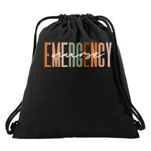 Emergency Nurse Letters Print ER Nurse Nursing School Outfit Drawstring Bag