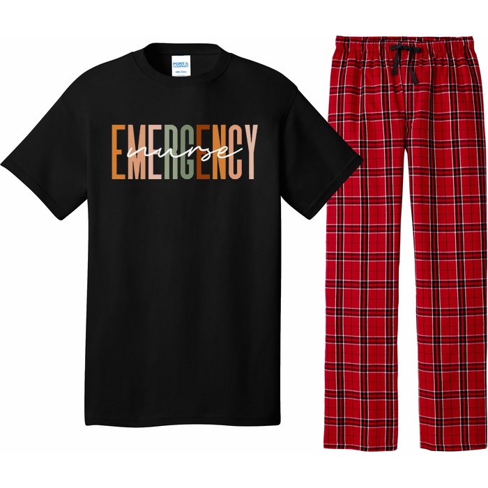 Emergency Nurse Letters Print ER Nurse Nursing School Outfit Pajama Set