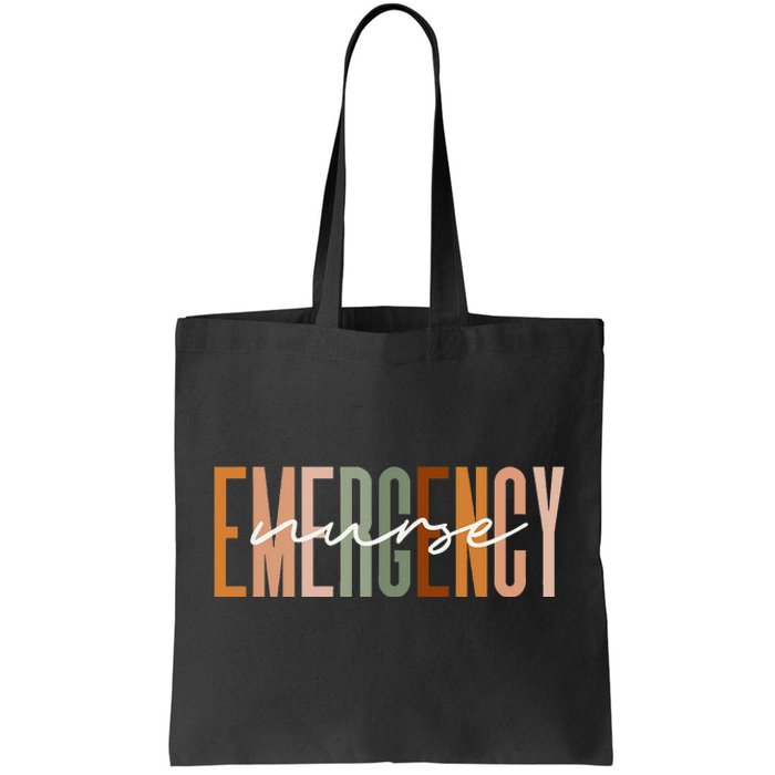 Emergency Nurse Letters Print ER Nurse Nursing School Outfit Tote Bag