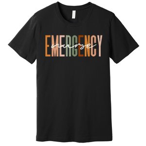 Emergency Nurse Letters Print ER Nurse Nursing School Outfit Premium T-Shirt