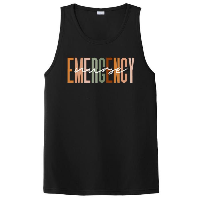 Emergency Nurse Letters Print ER Nurse Nursing School Outfit PosiCharge Competitor Tank