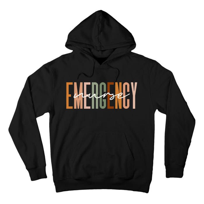 Emergency Nurse Letters Print ER Nurse Nursing School Outfit Tall Hoodie