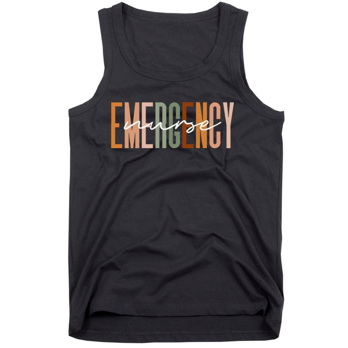 Emergency Nurse Letters Print ER Nurse Nursing School Outfit Tank Top