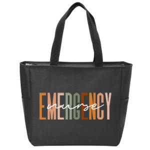 Emergency Nurse Letters Print ER Nurse Nursing School Outfit Zip Tote Bag