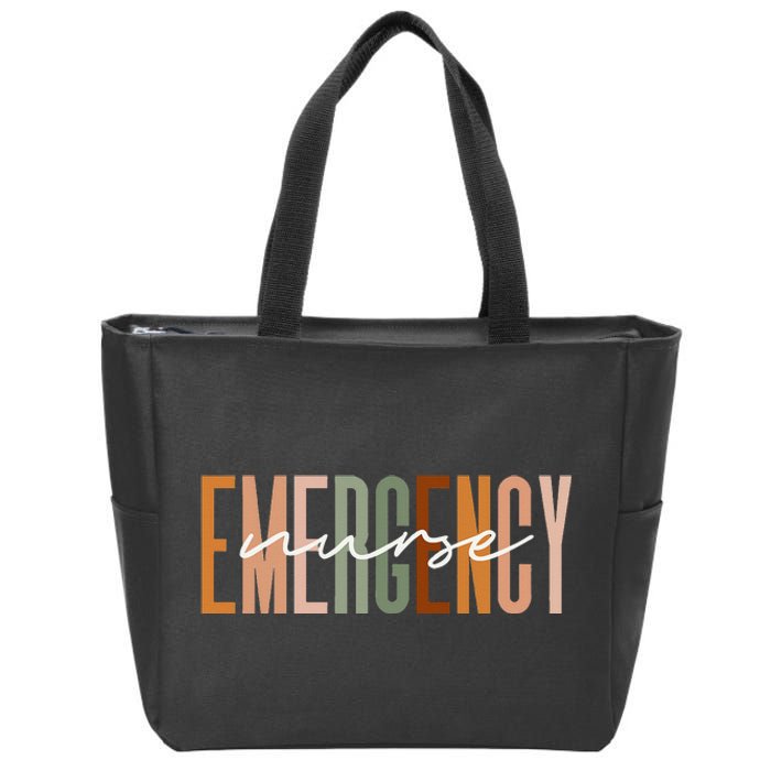 Emergency Nurse Letters Print ER Nurse Nursing School Outfit Zip Tote Bag