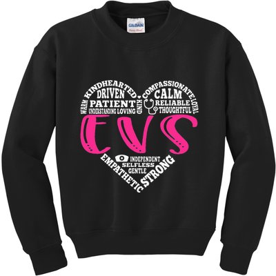 EVS Nurse Love Nursing Students CNA RN Life Nurse Week Gifts Kids Sweatshirt