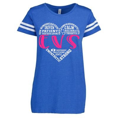 EVS Nurse Love Nursing Students CNA RN Life Nurse Week Gifts Enza Ladies Jersey Football T-Shirt