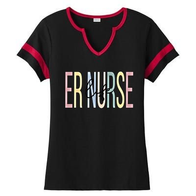 Er Nurse Life Er Nursing Emergency Nurse Great Gift Ladies Halftime Notch Neck Tee