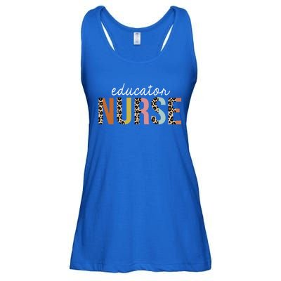 Educator Nurse Leopard School Nursing Education Gift Ladies Essential Flowy Tank